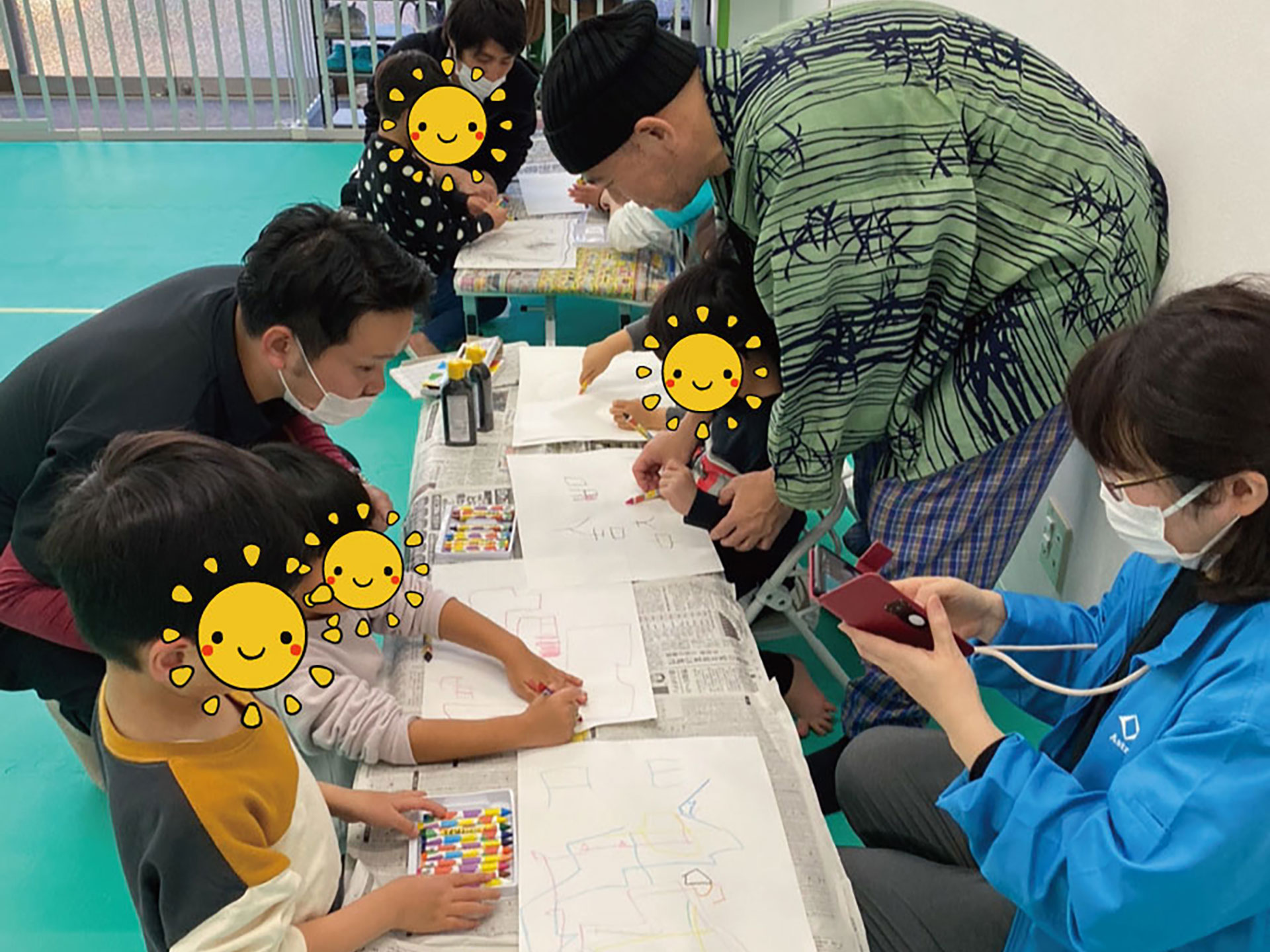 名古屋の施設「クローバー」さんでお絵描きでした